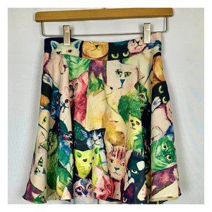 Handmade All-Over Cat Print Skirt